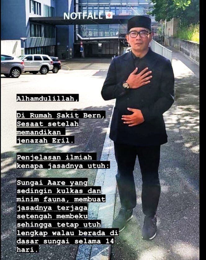 
Ridwan Kamil : Walau Lewat 14 Hari Jasad Eril Masih Utuh dan Wangi Daun Eucalyptus