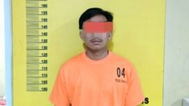 FOTO : RK pelaku Pembunuhan BT (49) warga Dusun Tulang Gajah RT 0 RW 00 Dusun Desa Pematang Berangan, Kecamatan Rambah, Rohul