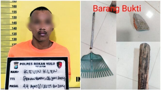 
Pakai Batu dan Sapu hingga Patah, Pelaku KDRT di Rohul Diringkus Polisi