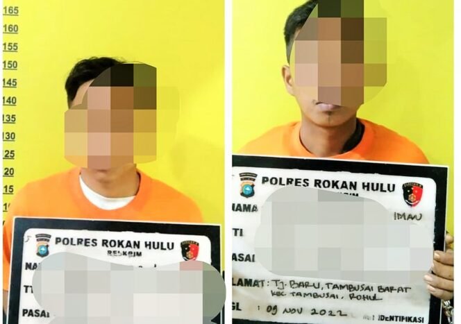 
FOTO : Dua Pelaku Curat alias Jambret di Bekuk Team Resmbob Polres Rohul, Kamis (10/11/2022)