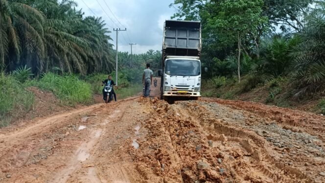 
Rusak Parah, Warga Minta Pemkab Rohul Jalan Bengkolan Salak-Sei Kandis di Aspal