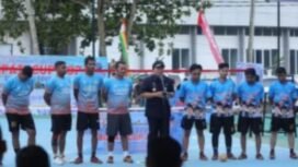 FOTO : Bupati Rokan Hulu H. Sukiman buka secara Resmi Turnamen Sepak Takraw yang di Taja Oleh Dinas Komunikasi dan Informatika