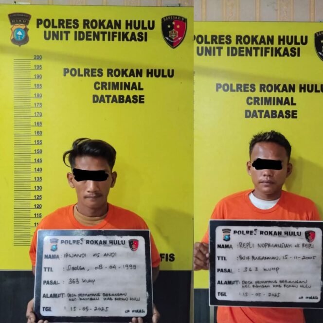 
Curi Besi Terali Perumahan Pemda, Dua Pemuda Ini Dibekuk Tim Resmob Polres Rohul