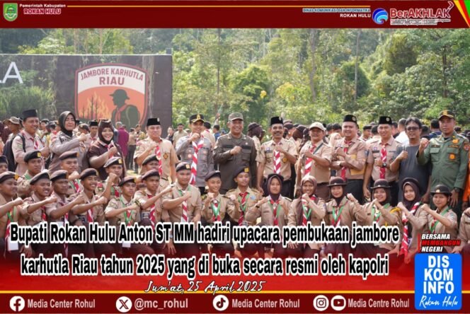
Bupati Rohul Anton Hadiri Upacara Pembukaan Jambore Karhutla Riau Tahun 2025