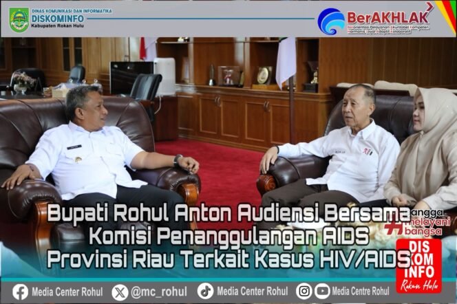 
Bupati Anton Audiensi Bersama Komisi Penanggulangan AIDS Provinsi Riau, Bahas Penanganan KAsus HIV/AIDS di Rohul