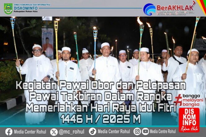 
Galeri : Meski Diguyur Hujan, Pawai Obor Takbiran Idul Fitri 1446 H di Pimpin Bupati Rohul Anton Berlangsung Meriah 